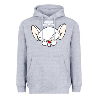 Heather Grey pinky and the brain big face Heavyweight Hoodie - artisFamous