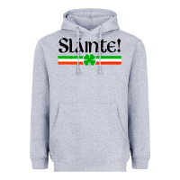 Heather Grey slainte shirt irish cheers toast shamrock Heavyweight Hoodie - artisFamous