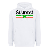White slainte shirt irish cheers toast shamrock Heavyweight Hoodie - artisFamous