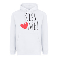 White Kiss Me Heavyweight Hoodie - artisFamous