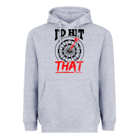 Heather Grey i'd hit that darts Heavyweight Hoodie - artisFamous