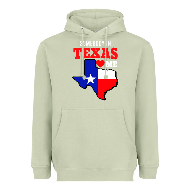State Of Texas Somebody Loves Me Heavyweight Hoodie by artisFamous | Teevron