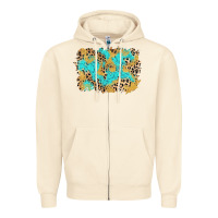 Sandshell glitter leopard turquoise background Zipper Hoodie - AdoDesignShop