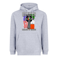 Heather Grey irish by blood american Heavyweight Hoodie - artisFamous