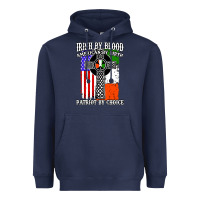 Navy irish by blood american Heavyweight Hoodie - artisFamous