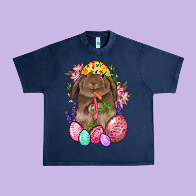 Rabbit And Carrot Easter Urban Heavy Tee Designed By Bundleandbundleshop