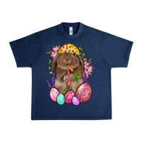 Navy Rabbit And Carrot Easter Urban Heavy Tee - BundleAndBundleShop