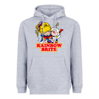 Heather Grey rainbow brite Heavyweight Hoodie - artisFamous