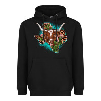 Black texas longhorn texas map Heavyweight Hoodie - JahusDesignShop
