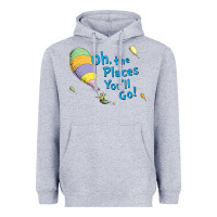 Heather Grey seuss oh the places you’ll go Heavyweight Hoodie - artisFamous