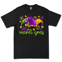 Black Mardi Gras with jester hat Premium Tee - HowdyJamesFarm