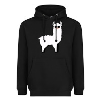 Black llama Heavyweight Hoodie - artisFamous