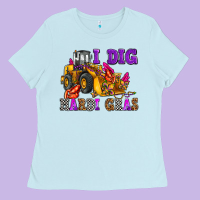I Dig Mardi Gras Olivia Ladies Tee Designed By Oliviacreatesart
