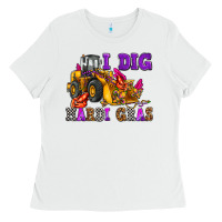White i dig mardi gras olivia Ladies Tee - OliviaCreatesArt