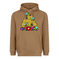 Toasted Coconut bee hive Heavyweight Hoodie - artisFamous