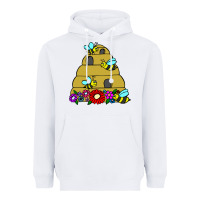 White bee hive Heavyweight Hoodie - artisFamous