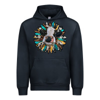 Navy baby cow with sunflower Urban Hoodie - RanaPortraitStore