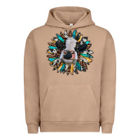 Pigment Burro baby cow with sunflower Urban Hoodie - RanaPortraitStore