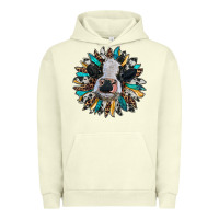 Pigment Pistachio baby cow with sunflower Urban Hoodie - RanaPortraitStore