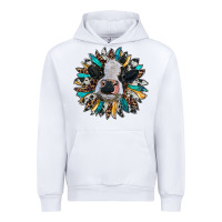 White baby cow with sunflower Urban Hoodie - RanaPortraitStore