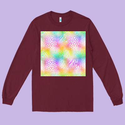 Neon Safari Seamless Pattern Long Sleeve Tee Designed By Bundleandbundleshop