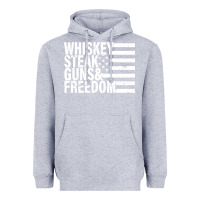 Heather Grey whiskey steak guns freedom Heavyweight Hoodie - artisFamous
