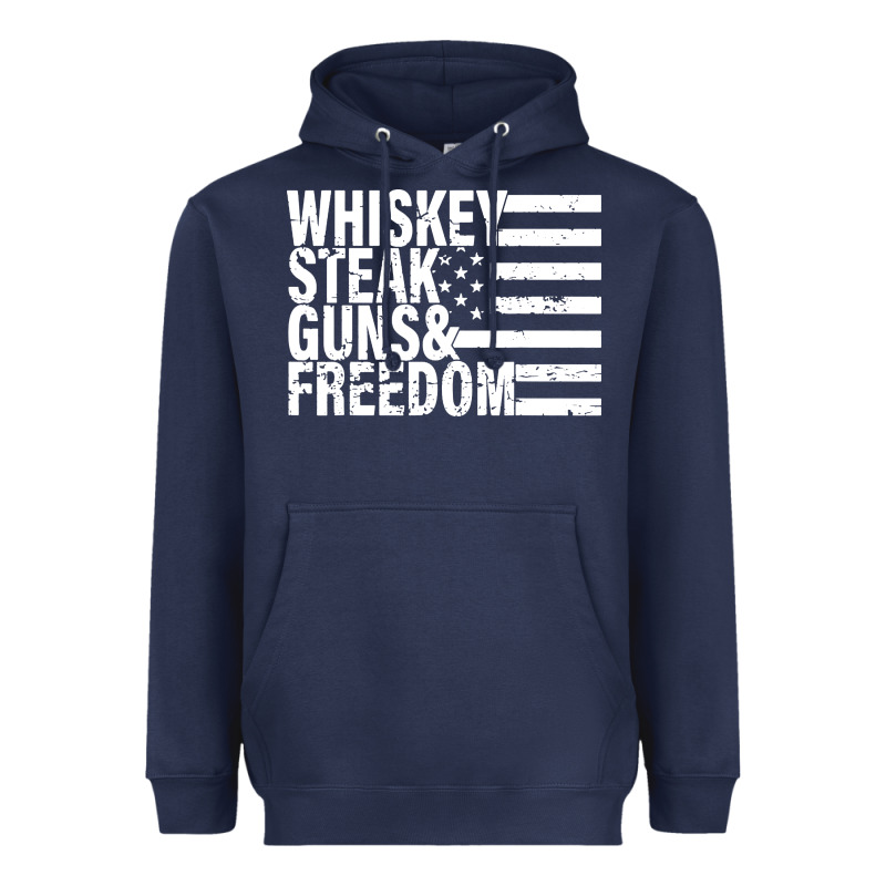 Whiskey Steak Guns Freedom Heavyweight Hoodie by artisFamous | Teevron