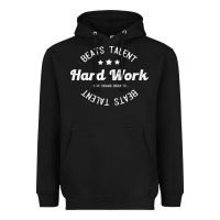 Black hard work beats talent Heavyweight Hoodie - artisFamous