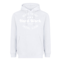 White hard work beats talent Heavyweight Hoodie - artisFamous