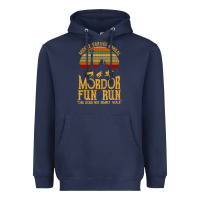 Navy middle earth's annual mordor fun run Heavyweight Hoodie - artisFamous