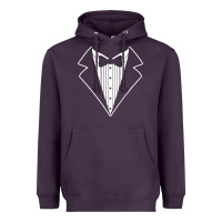 Plum fake tux tuxedo suit tie Heavyweight Hoodie - artisFamous