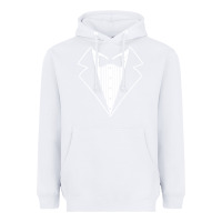 White fake tux tuxedo suit tie Heavyweight Hoodie - artisFamous