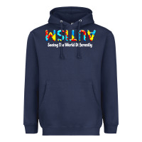 Navy autism seeing the world differently Heavyweight Hoodie - artisFamous