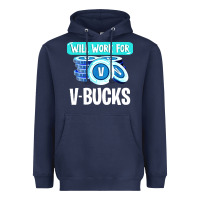 Navy will work for v bucks youth gamer Heavyweight Hoodie - artisFamous