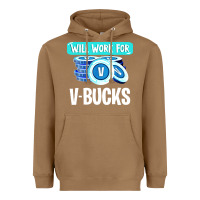Toasted Coconut will work for v bucks youth gamer Heavyweight Hoodie - artisFamous