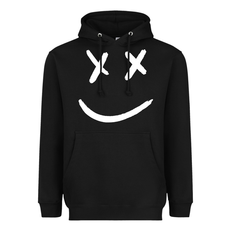 X Eyed Smiley Face X Eyes Smiling Heavyweight Hoodie by artisFamous | Teevron