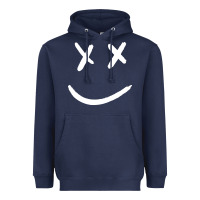 Navy x eyed smiley face x eyes smiling Heavyweight Hoodie - artisFamous