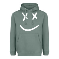 Sage x eyed smiley face x eyes smiling Heavyweight Hoodie - artisFamous