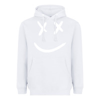 White x eyed smiley face x eyes smiling Heavyweight Hoodie - artisFamous