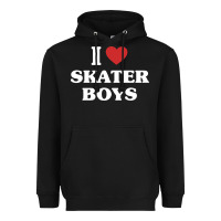 Black i love skater boys Heavyweight Hoodie - artisFamous