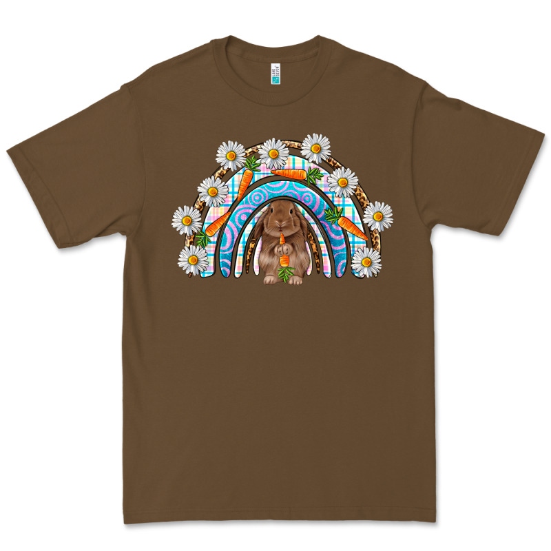 Easter Bunny With Carrot Rainbow Easter Day Premium Tee by HowdyJamesFarm | Teevron