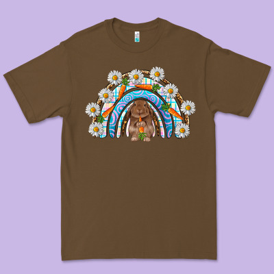 Easter Bunny With Carrot Rainbow Easter Day Premium Tee Designed By Howdyjamesfarm