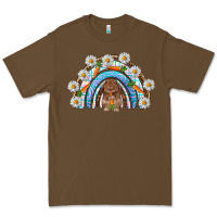 Cacao Easter Bunny with carrot rainbow Easter Day Premium Tee - HowdyJamesFarm