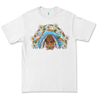 White Easter Bunny with carrot rainbow Easter Day Premium Tee - HowdyJamesFarm