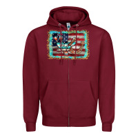 Burgundy flag cactus horseshoe Zipper Hoodie - AdoDesignShop