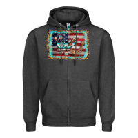 Charcoal Heather flag cactus horseshoe Zipper Hoodie - AdoDesignShop