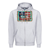 Heather Grey flag cactus horseshoe Zipper Hoodie - AdoDesignShop