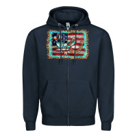 Navy flag cactus horseshoe Zipper Hoodie - AdoDesignShop