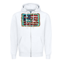 White flag cactus horseshoe Zipper Hoodie - AdoDesignShop