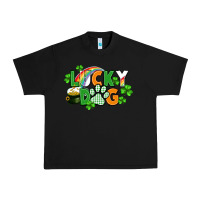 Black lucky dog St. Patricks Day Urban Heavy Tee - FaDigitalArtStudio